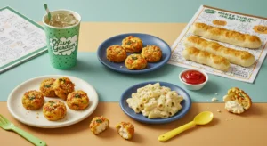 New Olive Garden kids menu items including veggie lasagna bites and breadstick kit.