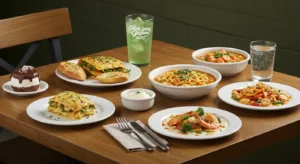 New Olive Garden 2 for $25 dishes for 2025 including shrimp alfredo, vegan lasagna, and minestrone.