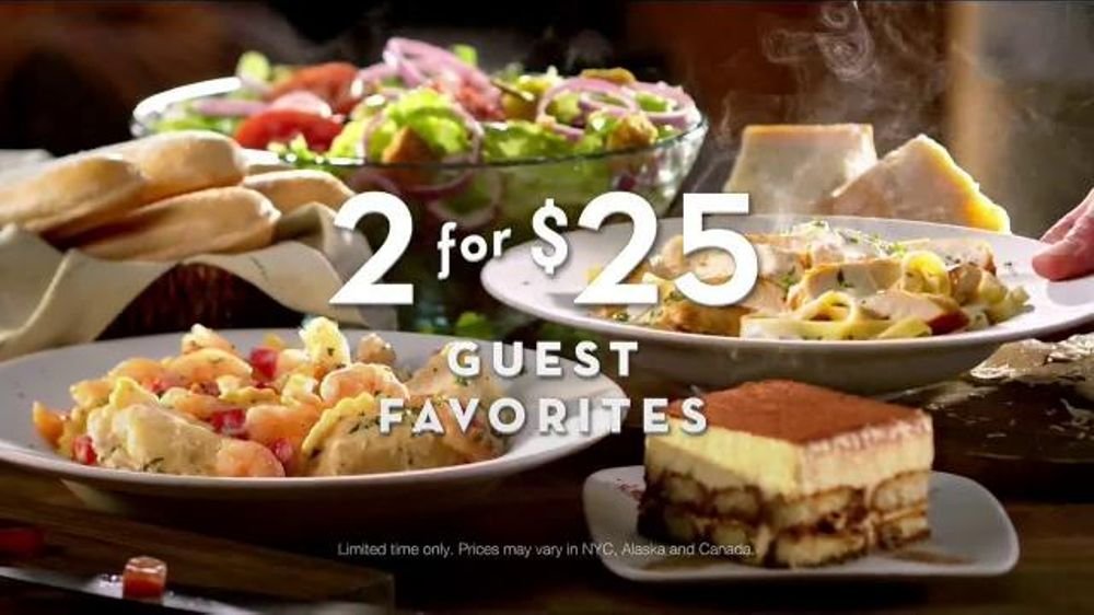 Olive Garden Menu 2 for $25