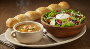 Olive Garden soup, salad, and breadsticks combo meal