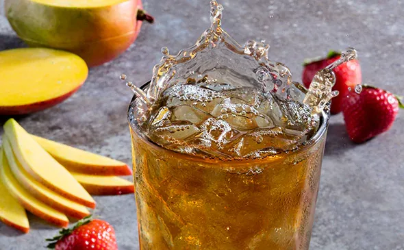 mango-strawberry iced tea