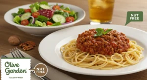 Nut-free spaghetti and salad at Olive Garden